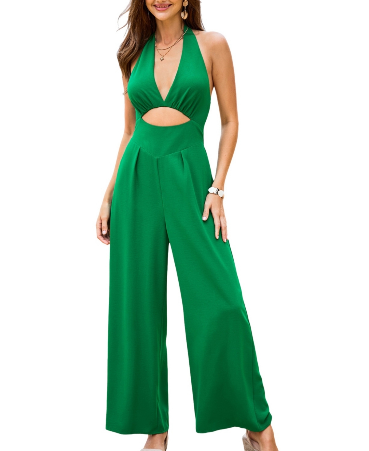 Women's Leaf It To Me Green Jumpsuit - Light/pastel green