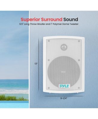 PDWR63 6.5" Indoor/Outdoor Waterproof Wall Mount Speakers - 350W, White, Pair