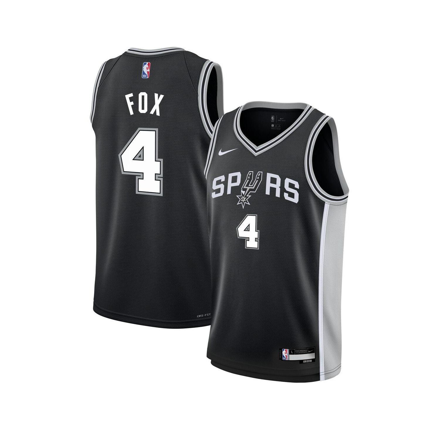 Big Boys and Girls De'Aaron Fox Black San Antonio Spurs Swingman Jersey