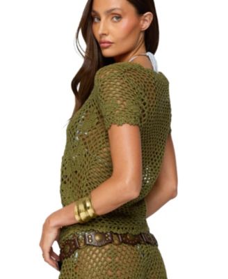 Вязаный крючком женский топ Mabelle с разрезом спереди от Edikted