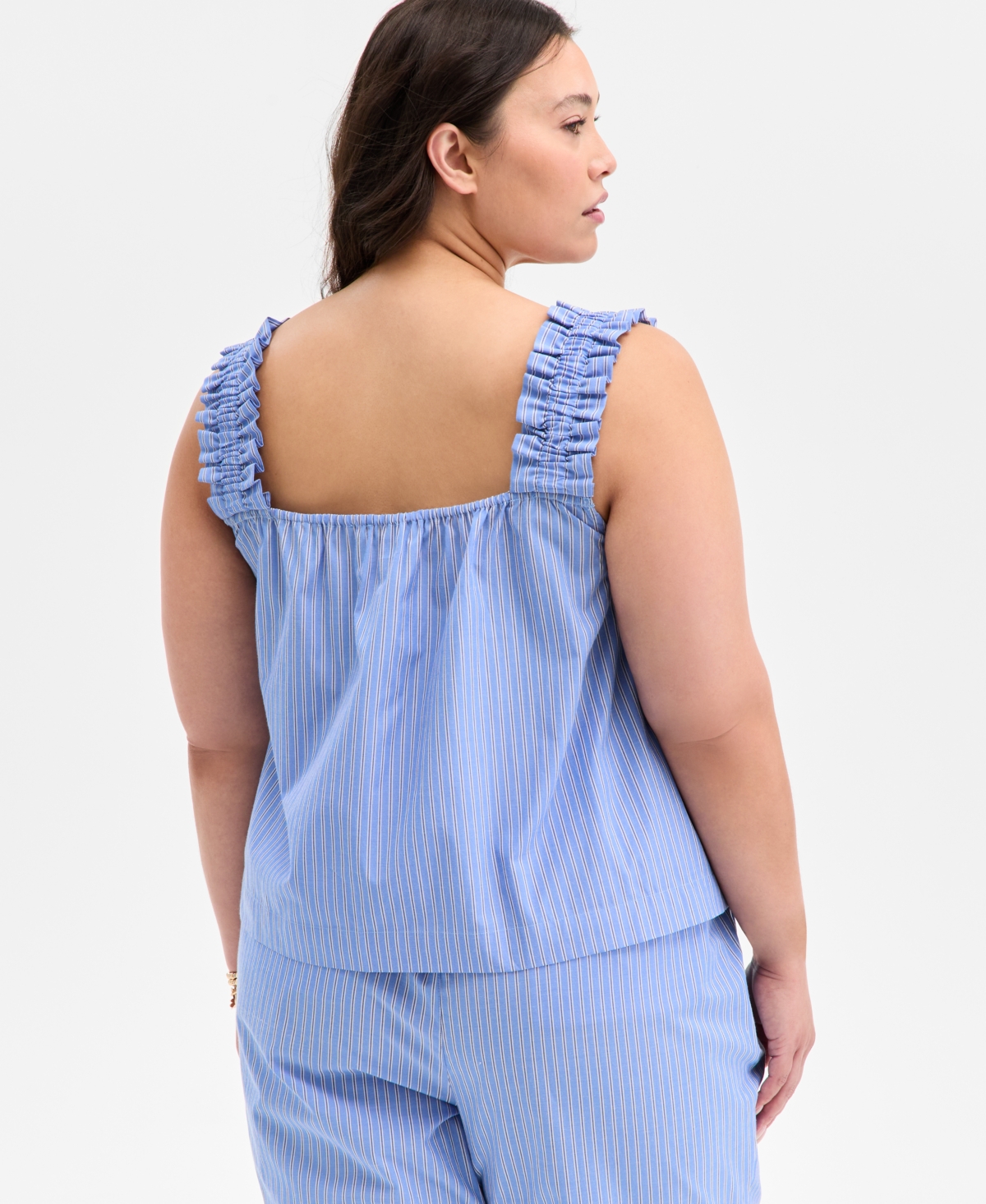 On 34th Trendy Plus Size Striped Sleeveless Top Striped Pull On Pants Exclusively At Macys