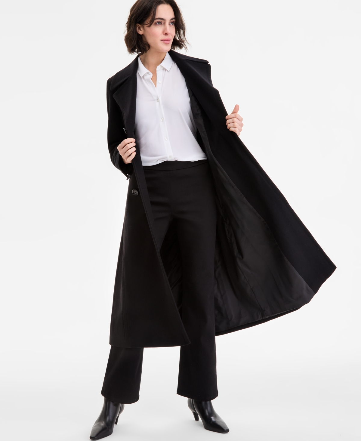 Anne Klein Women's Double-Breasted Maxi Coat