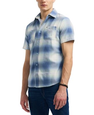 Мужская клетчатая рубашка Sagrino с коротким рукавом и пуговицами спереди