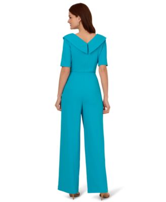 Women's Asymmetric Knit Crepe Jumpsuit
