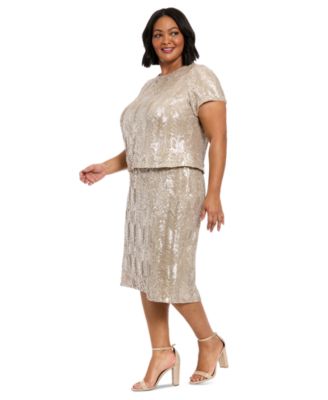 Plus Size Sequined Skirt