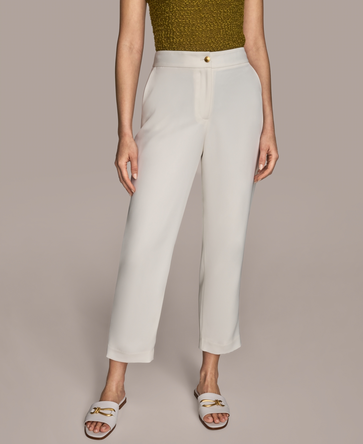 Women's Slim Leg Ankle Pants - Cream