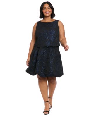 Plus Size Floral Jacquard Bubble Skirt