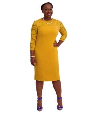 Women's Lace-Sleeve Sheath Dress, Regular & Plus Sizes 