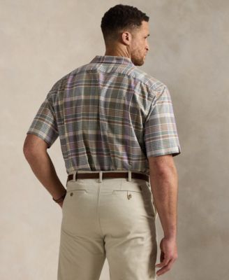Men's Big & Tall Plaid Oxford Camp Shirt