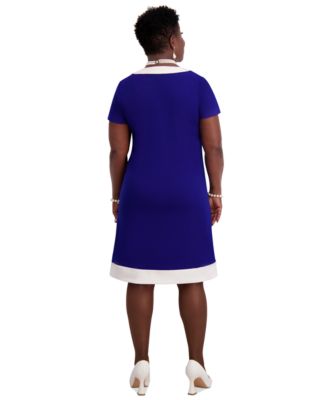 Женское комбинированное платье с коротким рукавом Kasper, обычные и большие размеры