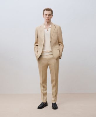 Men's Linen Slim-Fit Suit Pants