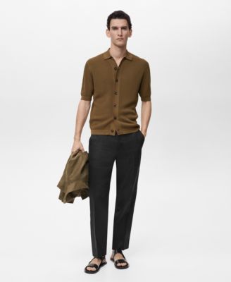 Мужская рубашка из структурированного трикотажа Mango