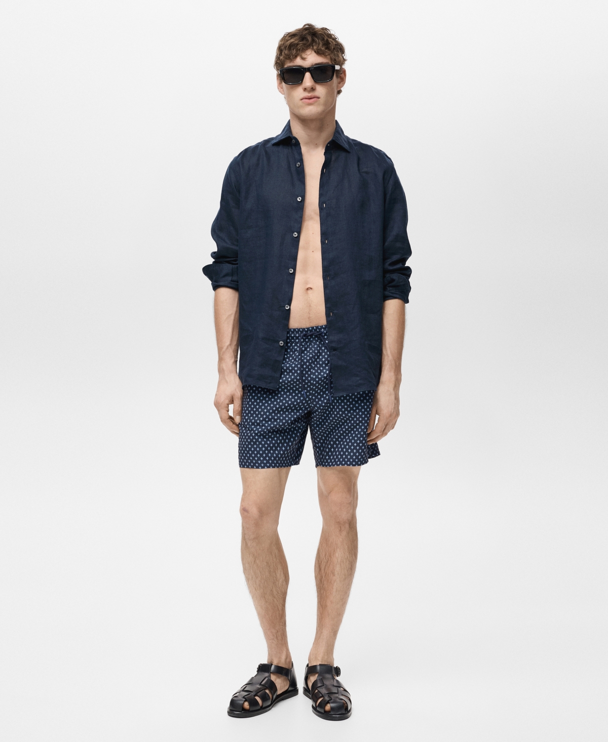 Mango Men's Geometric-print Swim Trunks