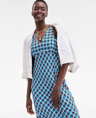 Women's Double V-Neck Sleeveless Midi Dress, Exclusively at Macy's