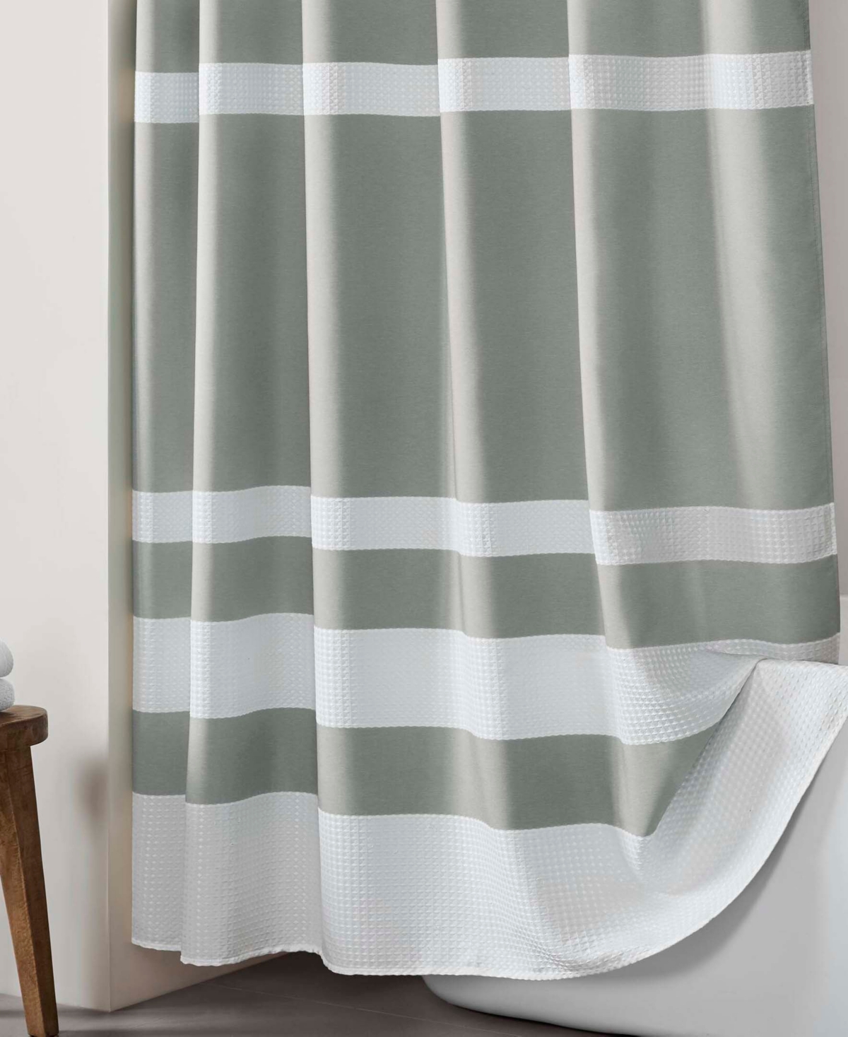 Madison Park Spa Waffle 3m-scotchgard Shower Curtain, 54" X 78"