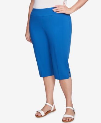 Plus Size Ladder Hem Americana Clamdigger Capri Pants