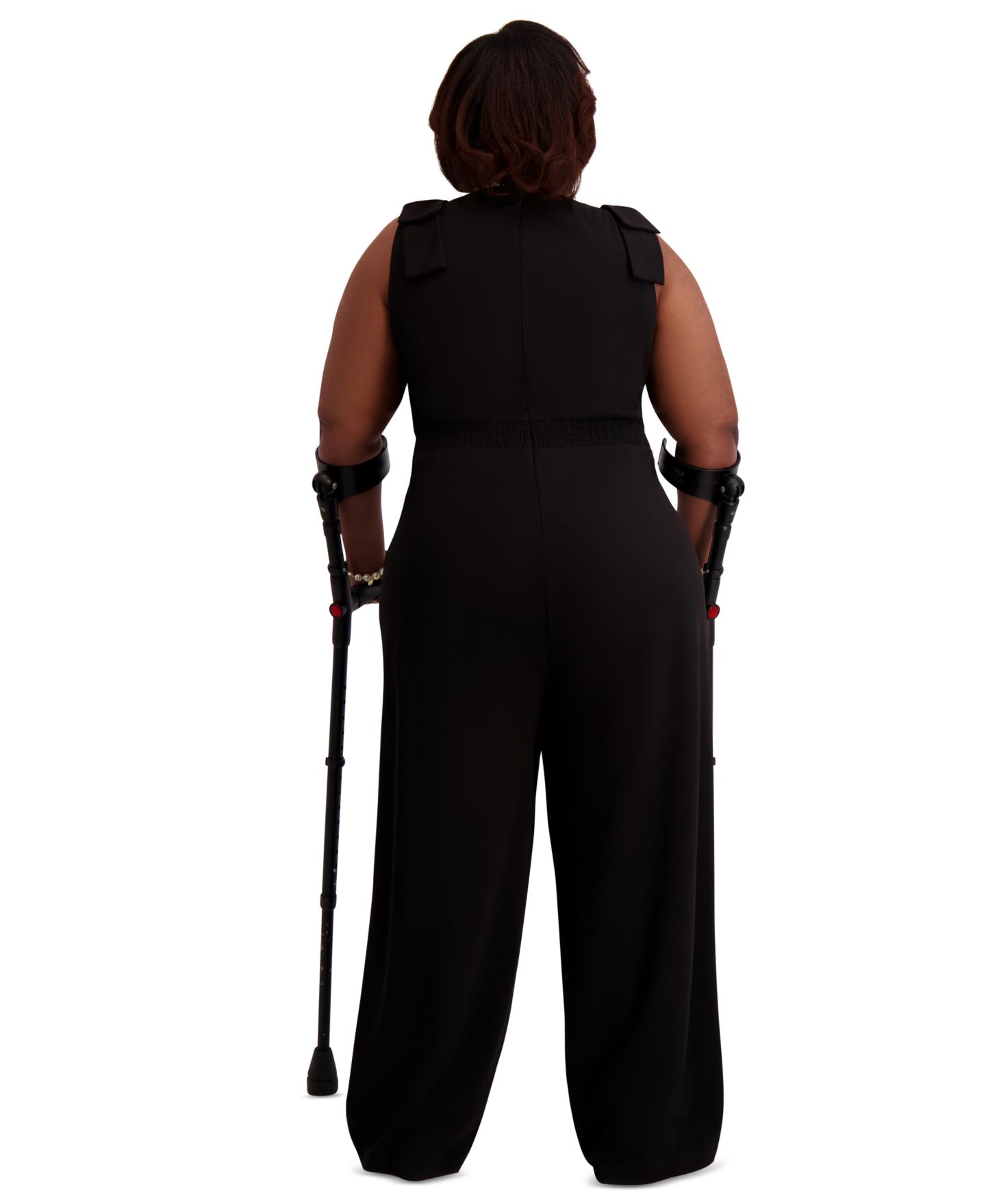 Женский комбинезон Kasper Tie-Strap Jumpsuit, Regular & Plus Size, цвет: Чёрный — фото 4