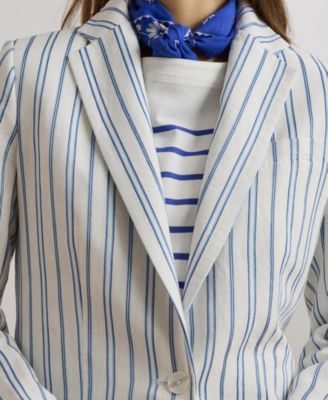 Ralph Lauren★Striped Linen-Blend Blazer Lauren Ralph Lauren Women's Striped Linen-Blend Blazer - Macy's