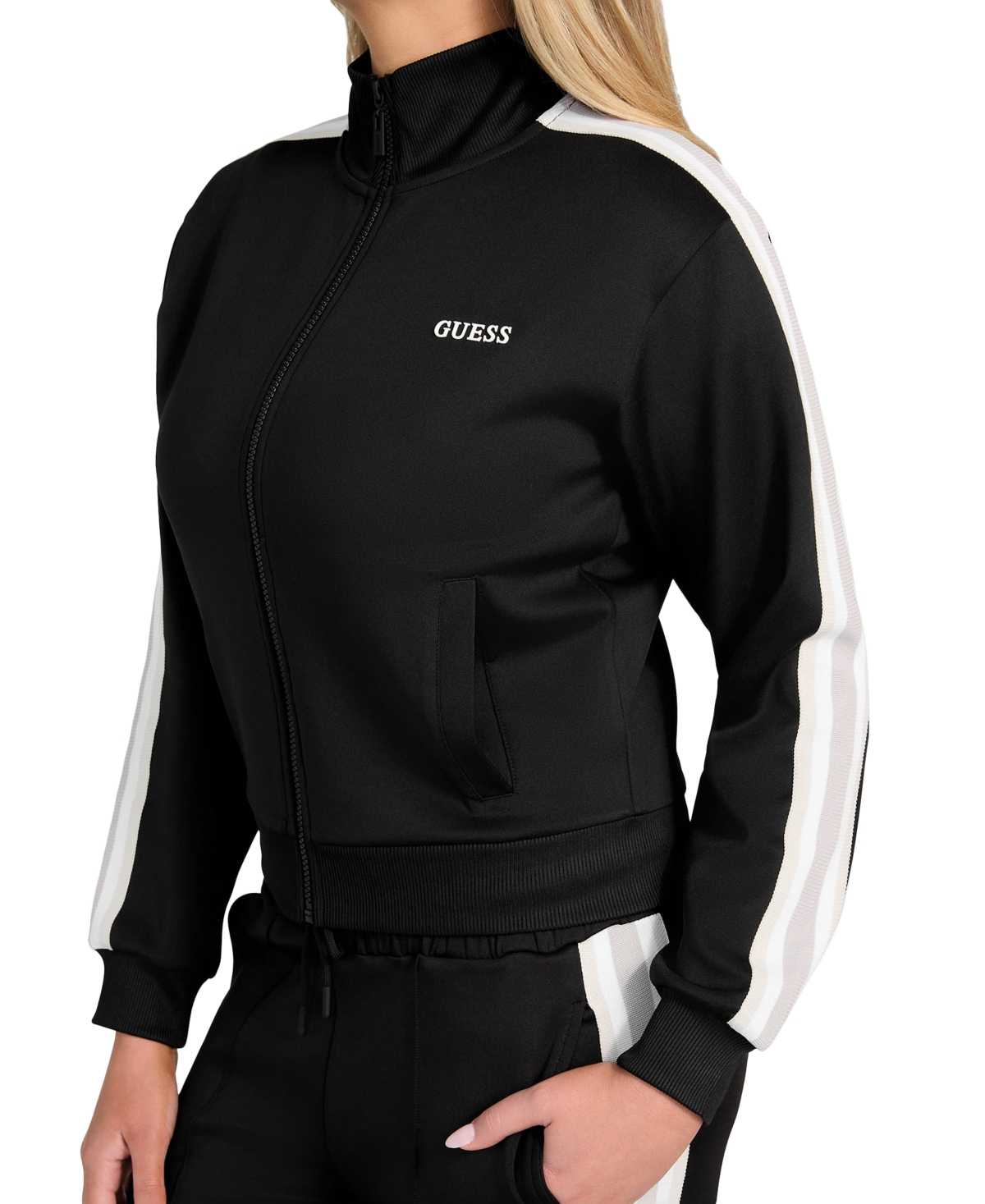 GUESS WOMEN'S YARROW FULL-ZIP SCUBA-KNIT SWEATSHIRT 