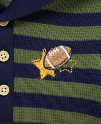 Baby Boys Cotton Hooded Football Bodysuit & Pants Set