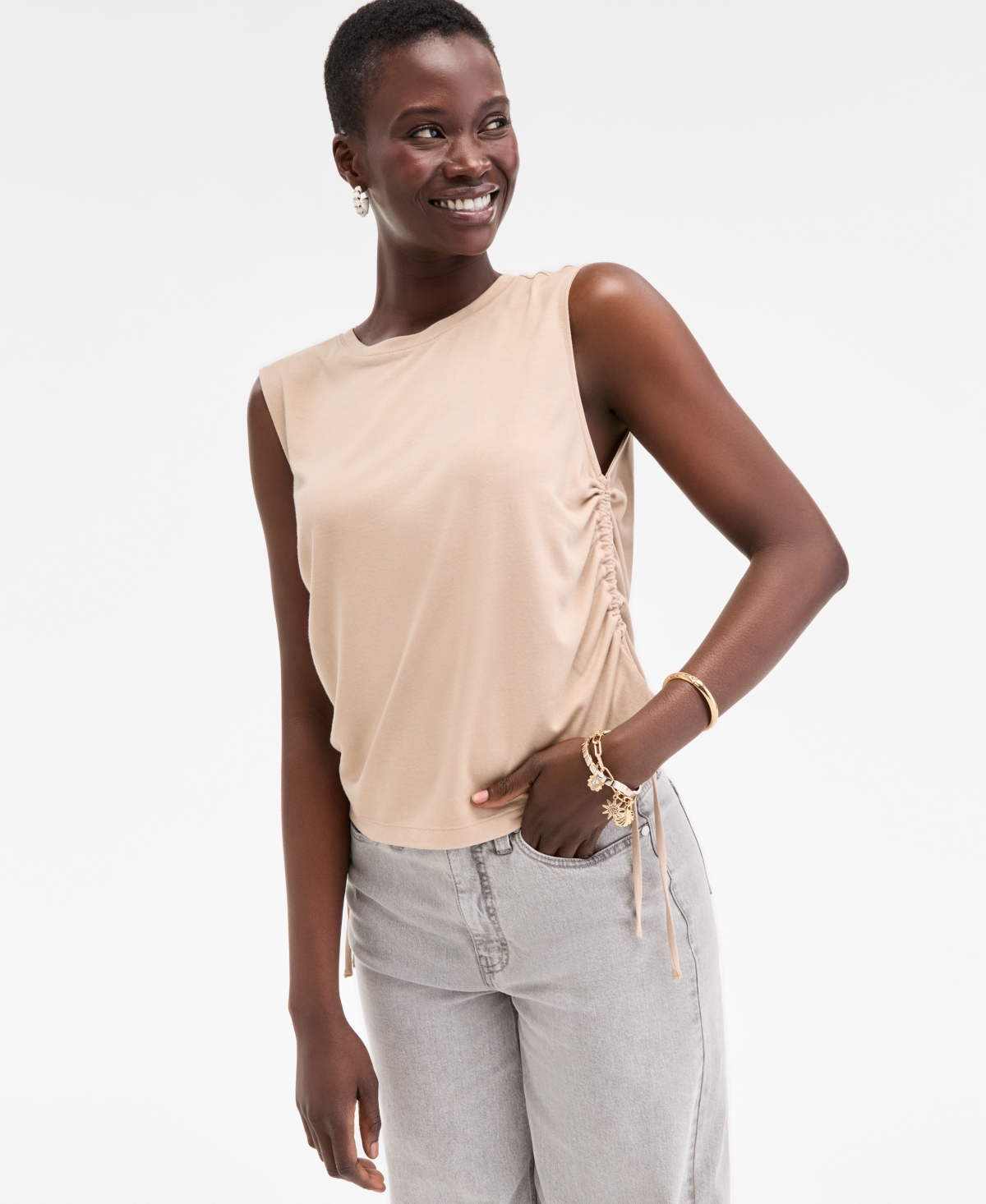 On 34th Women's Side-cinched Muscle Tank, Created For Macy's
