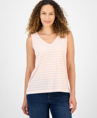 Style & Co - Petite Striped Easy Fit Tank Top