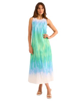 Vince Camuto - Women's Printed Crewneck Sleeveless Tank Dress