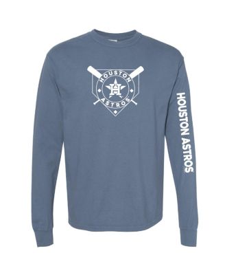 Мягкая, как виноград, женская темно-синяя футболка с длинным рукавом Houston Astros Pigment Dye