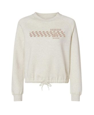 Soft As A Grape - Women's Natural Los Angeles Dodgers Tonal Checkered Sweatshirt