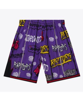Мужские фиолетовые шорты Mitchell & Ness Toronto Raptors 1998/99, классические шорты из твердой древесины с наклейкой Swingman