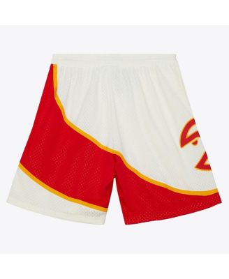 Мужские кремовые шорты Mitchell & Ness Atlanta Hawks 1986/87 командного цвета Hardwood Classics Swingman от Mitchell & Ness