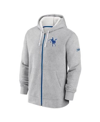 Мужская серая толстовка Nike Indianapolis Colts Historic Lifestyle с капюшоном на молнии