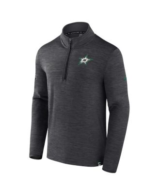 Мужская толстовка-пуловер Fanatics Heather Charcoal Dallas Stars Authentic Pro с легкой застежкой на четверть молнии