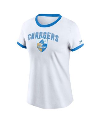 Женская белая футболка Nike Los Angeles Chargers Rewind Ringer Tri-Blend от Nike