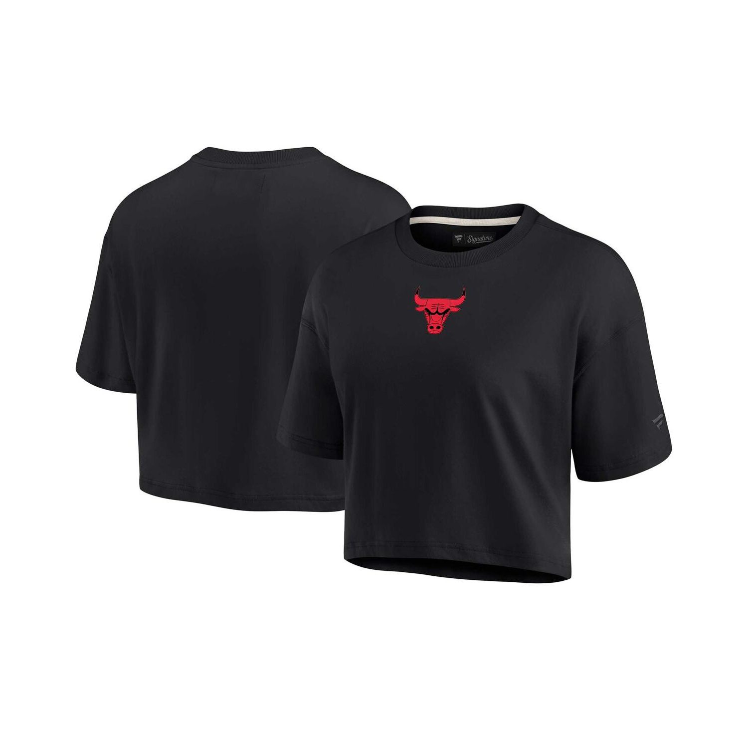 Women's Black Chicago Bulls Elements Super Soft Boxy Cropped T-Shirt