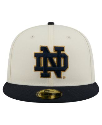 Мужская приталенная шляпа New Era кремового цвета Notre Dame Fighting Irish Chrome 59FIFTY