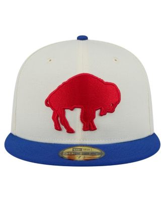 Мужская приталенная шляпа New Era White/Royal Buffalo Bills Throwback Main 59FIFTY белого цвета