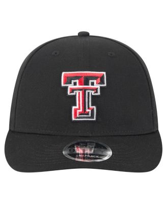 Мужская черная бейсболка Texas Tech Red Raiders New Era с низким профилем и застежкой-молнией 9 футов 5 дюймов