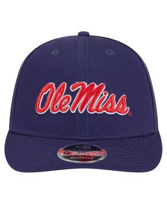 Мужская темно-синяя шляпа Ole Miss Rebels New Era с низким профилем и застежкой-молнией 9 футов 5 дюймов