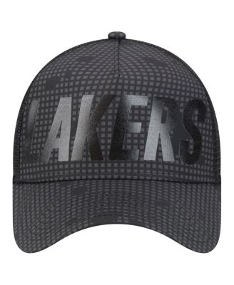 Мужская черная кепка Trucker 9FORTY с регулируемой оправой Los Angeles Lakers Midnight Ink в тон А-образной оправе New Era