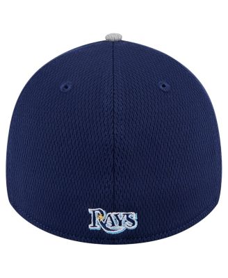 Men's Gray/Navy Tampa Bay Rays Visor Trim 39THIRTY Flex Hat