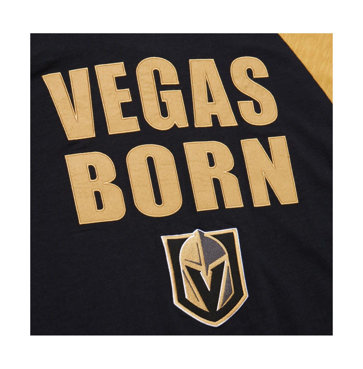 Мужская футболка Mitchell & Ness Black/Gold Vegas Golden Knights Legendary Slub Raglan Long Sleeve — фото 3
