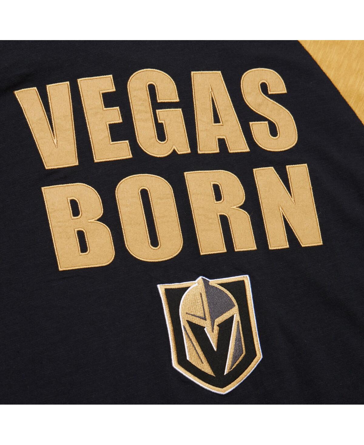 Mitchell & Ness Men's Black/gold Vegas Golden Knights Legendary Slub Raglan Long Sleeve T-shirt