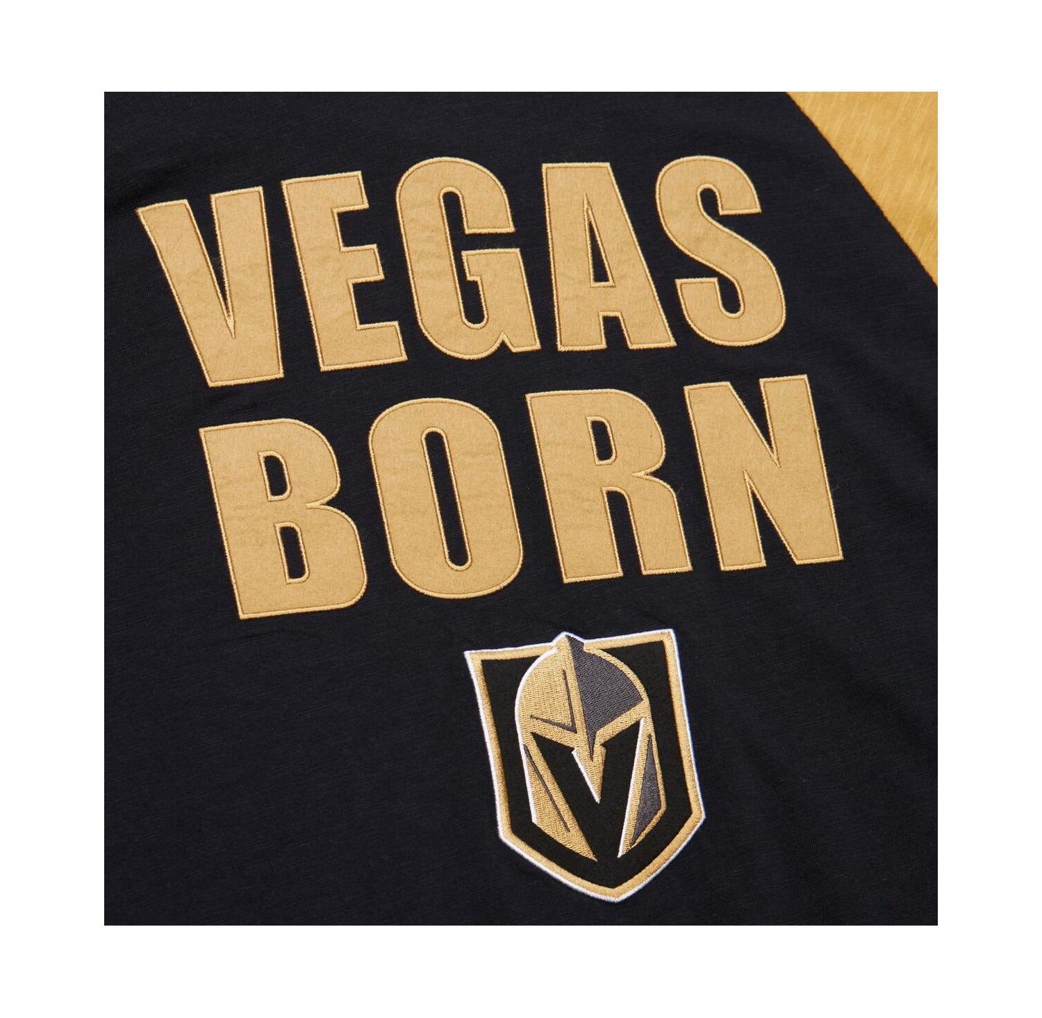 Men's Black/Gold Vegas Golden Knights Legendary Slub Raglan Long Sleeve T-Shirt