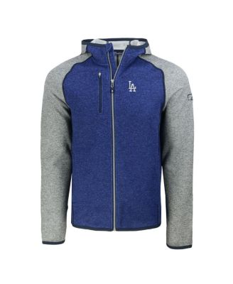 Мужская куртка Cutter & Buck Royal/Heather Grey Los Angeles Dodgers с капюшоном и гротом на молнии