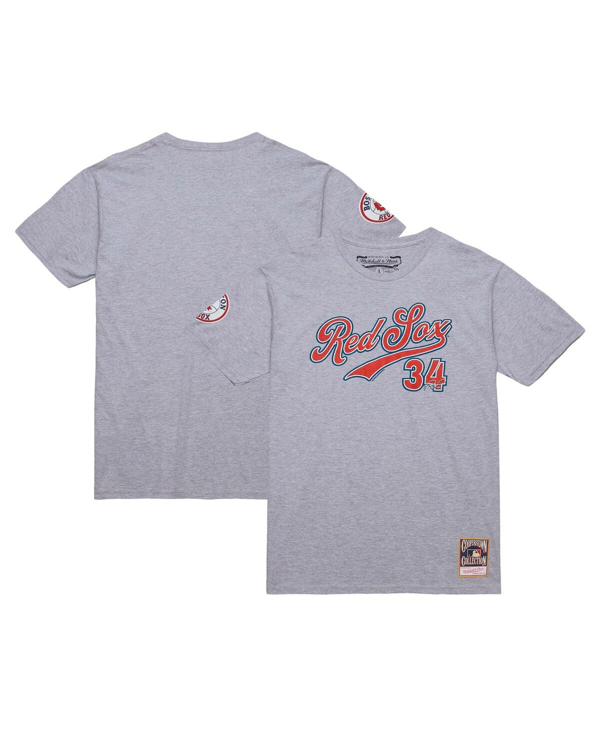Mitchell & Ness Men's David Ortiz Grey Heather Boston Red Sox Cooperstown Collection Player T-shirt