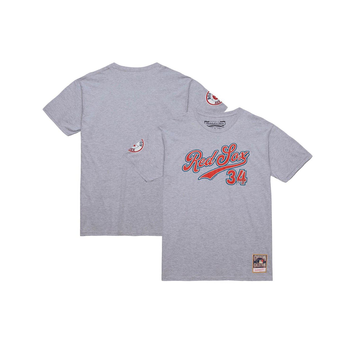 Men's David Ortiz Grey Heather Boston Red Sox Cooperstown Collection Player T-Shirt