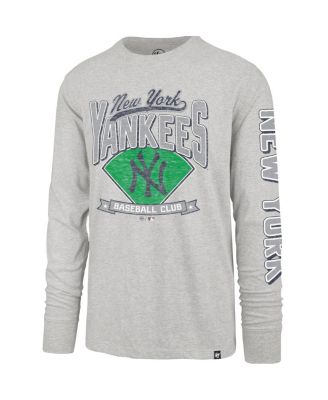 Мужская брендовая серая футболка New York Yankees Fair Ball Franklin с длинным рукавом 47-го года выпуска