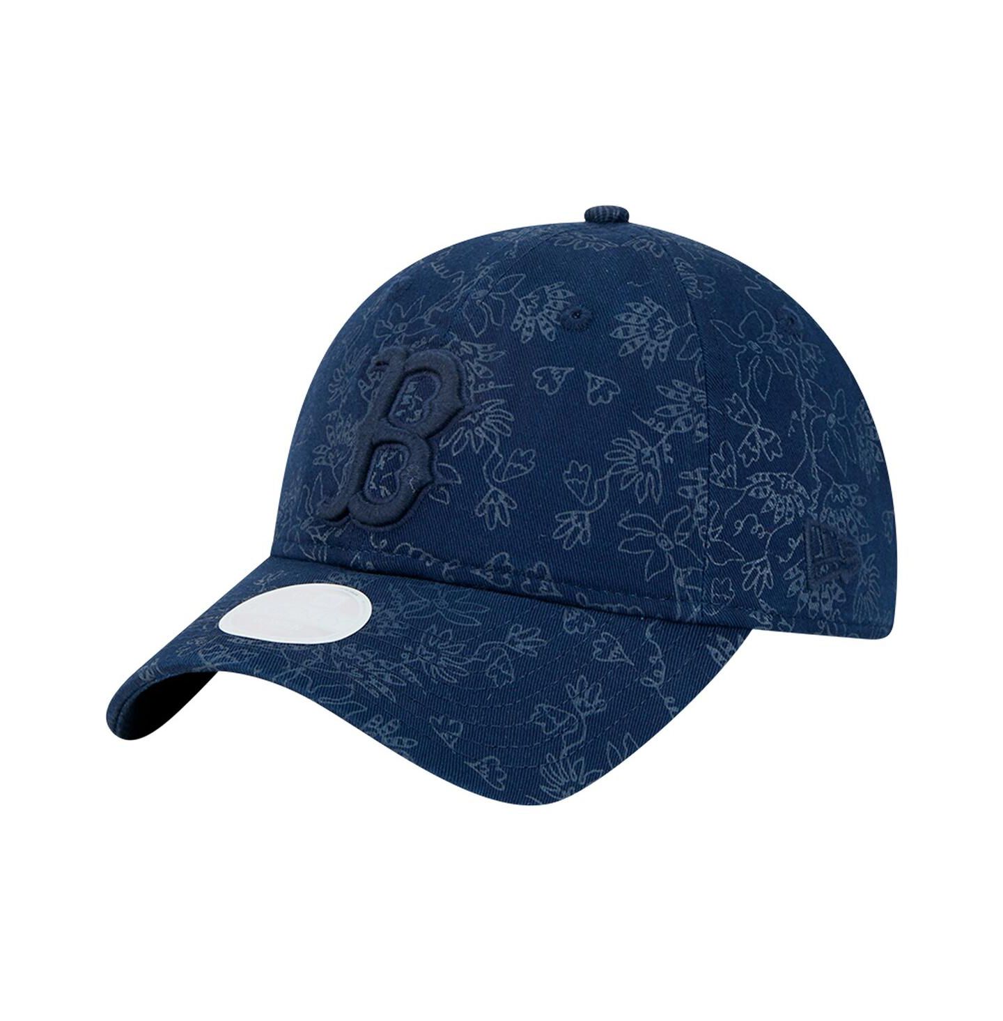 Женская кепка New Era Navy Boston Red Sox Tonal Floral 9TWENTY Adjustable Hat — фото 1