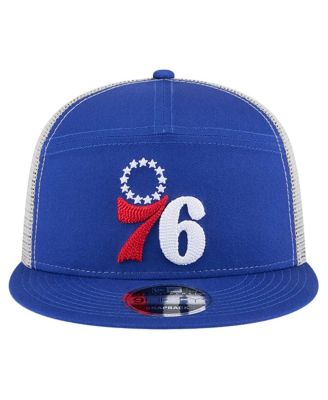 Мужская кепка-бейсболка New Era Philadelphia 76ers Blue Victory Grove с разрезной вставкой длиной 9 футов.